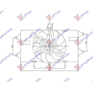 VENTILATOR KOMPLET (1.2 BENZIN) + A/C FIAT DOBLO (2001-2005) (OEM: 46737732)