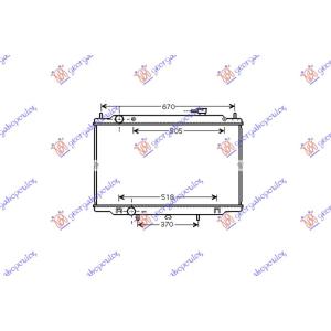 HLADNJAK MOTORA 2.5TDi +/- A/C(69.5x45) NISSAN P/U (D22) NAVARA 2WD-4WD (2001-2010) (OEM: 21410-2S400, 21410-VK505, 214102S400)