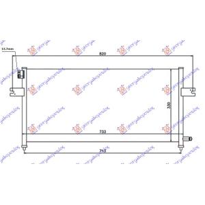 HLADNJAK KLIME 2.4 BENZ-2.5 DIZ (700x320x16) NISSAN P/U (D22) NAVARA 2WD-4WD (2001-2010) (OEM: 92110-9S600, 9211095600, 921109S600)