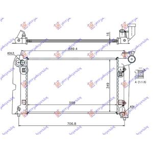 HLADNJAK MOTORA 1.8 i-VVTi AUTO BEN 600x350 TOYOTA AVENSIS (T25) (2003-2008) (OEM: 16400-0D220, 164000D220)