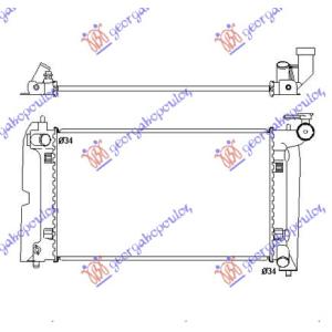 HLADNJAK MOTORA 1.4/1.6/1.8 i-VVTi BENZIN (MAN) (600x350) (ENGLESKA) (BRZA SPOJNICA ZA VENTILATOR) TOYOTA AVENSIS (T25) (2003-2008) (OEM: 16400-0D200, 16400-0D210, 164000D200)