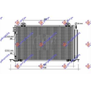 HLADNJAK KLIME 2.0-2.4 BENZIN (645x360x16) TOYOTA AVENSIS (T25) (2003-2008) (OEM: 8845005120, 8845005121)