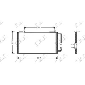 HLADNJAK KLIME SVI MODELI (56.5x29.2x1.6) ROVER 45 (2000-2005) (OEM: JRB100310)