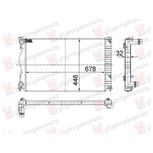 HLADNJAK MOTORA 2.0 BENZIN - 2.0 DIZEL (MAN) (677x439) (NRF) AUDI A6 2004-2008 (4F2/4F5) (OEM: 4F0121251Q)