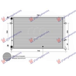 HLADNJAK MOTORA 1.4/1.6/2.0 FSI/SDI (MAN/AUTO) (+AC) (650x415) (LEMLJEN) SEAT TOLEDO (2004-2012) (OEM: 1K0121251BQ, 1K0121251BR, 1K0121251CD)