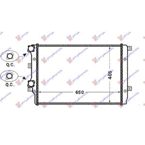 HLADNJAK MOTORA 2.0 BEN 2.0 DIZ (65x45) LEMLJEN SEAT TOLEDO (2004-2012) (OEM: 1K0121251BK, 1K0121251DM, 1K0121251EH)