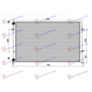 HLADNJAK MOTORA 1.4/1.6/2.0 FSI/SDI (MAN/AUTO) (+AC) (650x415) (LEMLJEN SPOJ) SEAT TOLEDO (2004-2012) (OEM: 1K0121251BQ, 1K0121251BR, 1K0121251CD)