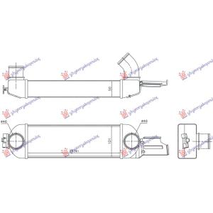HLADNJAK INTERKULERA 1.7 DTI DIZEL (293x101) OPEL MERIVA (2003-2010) (OEM: 13130039)