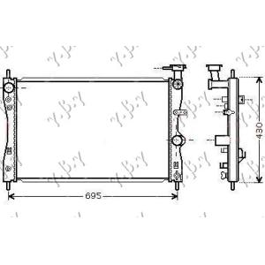 HLADNJAK MOTORA 1.1-1.3-1.5 M/A(64x40.5) SMART FORFOUR (2004-2015) (OEM: 4545001603, MN130393)