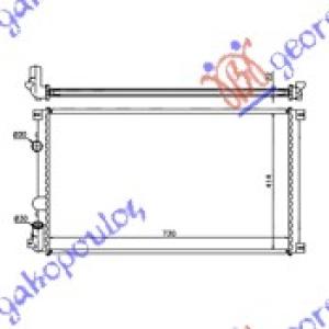 HLADNJAK MOTORA 1.9-2.2-2.5-3.0 DIZ 727x389 03- OPEL MOVANO (1998-2009) (OEM: 93179722)