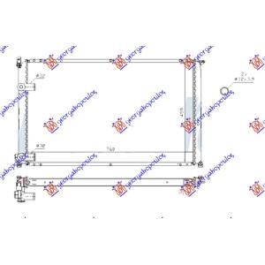 HLADNJAK MOTORA 2.5 DIZEL (760x459) OPEL MOVANO (1998-2009) (OEM: 4501136, 9161436)