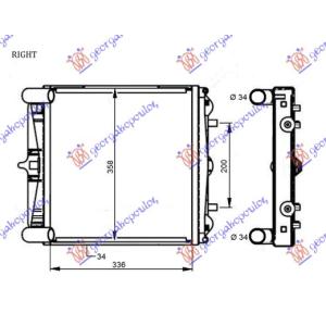 HLADNJAK 2.5-S 3.2 +/- A/C (33.6x35.8x3.4) Desna str. PORSCHE BOXSTER (986) (1996-2004) (OEM: 99610613251)