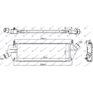 HLADNJAK INTERCOOLER 1.5 DCI 05- (523x174x30 NISSAN MICRA (K12) (2002-2010) (OEM: 14461-BC400, 14461BC400)