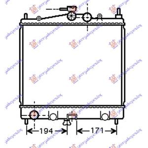 HLADNJAK MOTORA 1.2-1.4-1.6+/-A/C(38x44x1.6)05- NISSAN MICRA (K12) (2002-2010) (OEM: 21410AX600, 21410BH40A, 8200365427)