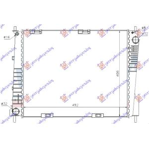 HLADNJAK MOTORA 1.5 DIZEL (+AC) (49.4x41.5x2.3) (ENGLESKA) (KOYO) NISSAN MICRA (K12) (2002-2010) (OEM: 21410-AY602, 21410AY602)