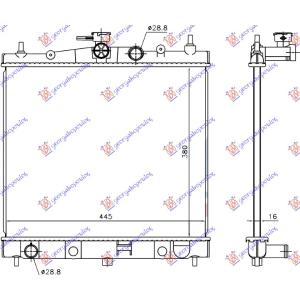 HLADNJAK 1.2-1.4 SA/BEZ KLIME BENZIN 380x445x16 NISSAN MICRA (K12) (2002-2010) (OEM: 21410AX200)