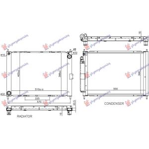 HLADNJAK MOTORA I KLIME 1.5 DIZEL (510x388x16) NISSAN MICRA (K12) (2002-2010) (OEM: 21400AX301, 21400BC50A)