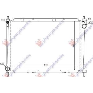 HLADNJAK MOTORA 1.5 DIZEL (+AC) (49.4x41.5x2.3) UK (NISSENS) NISSAN MICRA (K12) (2002-2010) (OEM: 21410-AY602, 21410AY602)