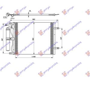 HLADNJAK KLIME 1.5 DCI (49x37.6x1.6) NISSAN MICRA (K12) (2002-2010) (OEM: 92100-9U20B, 92100-AY601, 921009U20B)