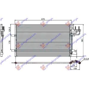 HLADNJAK KLIME BEN-DIZ (62.8x37.4x1.6) FORD FOCUS (2004-2008) (OEM: 1234248)