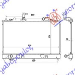 HLADNJAK MOTORA 2.3 BEN -05 2.0 DIZ MAN 375x740 MAZDA 6 (2002-2008) (OEM: RF5C-15-200, RF5C15200, RF5C15200A)