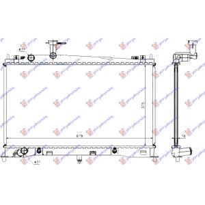 HLADNJAK MOTORA 1.8-2.0 BENZIN AUTO -05 375x680 MAZDA 6 (2002-2008) (OEM: LF21-15-200, LF2115200, LF2115200A)