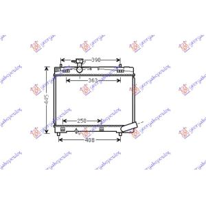 HLADNJAK MOTORA BENZIN 1.33VVT-I (73/74KW) (350x480) 09-11 (KOYO) TOYOTA YARIS II 2005-2011 (P9) (OEM: 164000Y060, 1640047090, 1640047100)
