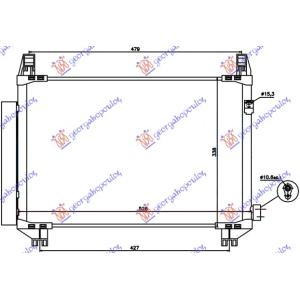 HLADNJAK KLIME 1.4 DIZEL (515x325x16) TOYOTA YARIS (2005-2011) (OEM: 88460-0D060, 884600D060, 884600D210)