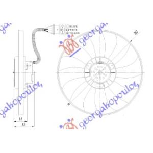 VENTILATOR (390mm) 90w 3PIN (TEMIC TIP) SEAT CORDOBA (2002-2008) (OEM: 6Q0959455N)