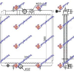 HLADNJAK MOTORA 1.1-1.6 8V -A/C (38x41.5 PEUGEOT 206 (1998-2009) (OEM: 133037, 133324)