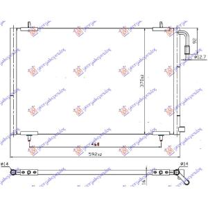 HLADNJAK KLIME -02 (54.5x37x1.6) PEUGEOT 206 (1998-2009) (OEM: 6455W6)