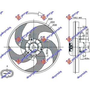 VENTILATOR -A/C BENZIN-DIZEL PEUGEOT 206 (1998-2009) (OEM: 1253.83, 125383)