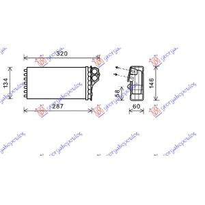 GREJAC KABINE(M)+/-AC 03-(246x134x35)1SC PEUGEOT 206 (1998-2009) (OEM: 6448N3)