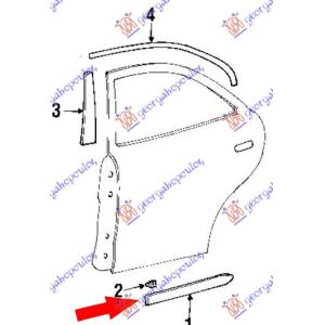 LAJSNA ZADNJIH VRATA L/B Desna str. HYUNDAI ACCENT H/B-L/B (2003-2005) (OEM: 87732-25500CA, 8773225500CA)