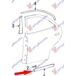 LAJSNA ZADNJIH VRATA L/B Leva str. HYUNDAI ACCENT H/B-L/B (2003-2005) (OEM: 87731-25500CA, 8773125500CA)