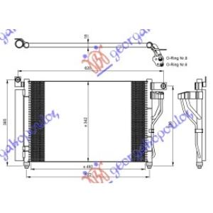 HLADNJAK KLIME 1.5 CRDi (50.5x35.16) HYUNDAI ACCENT SDN (2006-2011) (OEM: 97606-1E300, 976061E300)