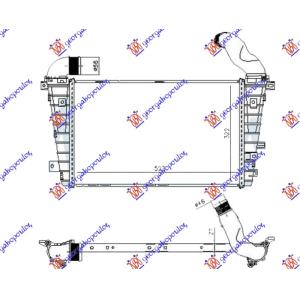 HLADNJAK INTERCOOLER 2.0 BEN 1.7-1.9 DIZ 523x322 OPEL ZAFIRA (2005-2012) (OEM: 6302070, 6302075, 6302086)