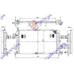 HLADNJAK MOTORA 1.3-1.7-1.9 DIZ 60x37 (MEHAN) OPEL ZAFIRA (2005-2012) (OEM: 1300269, 13143570)