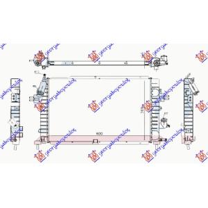 HLADNJAK MOTORA 1.3-1.7-1.9 DIZ 60x37 LEMLJEN OPEL ZAFIRA (2005-2012) (OEM: 1300269, 13143570)