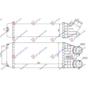 HLADNJAK INTERCOOLER 1.2THP/1.4-1.6HDI/BLUE MAN/AT PEUGEOT 207 (2006-2014) (OEM: 0384.N8, 0384N7, 0384N8)