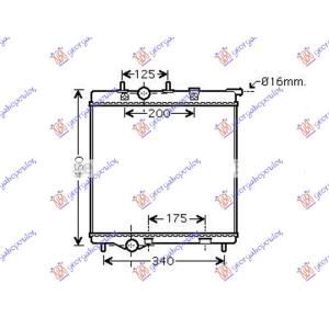 HLADNJAK MOTORA 1.4/1.6 VTi (38x41.5x18) (NRF) PEUGEOT 207 2006-2014 (WD/WA/WC) (OEM: 1330W9)
