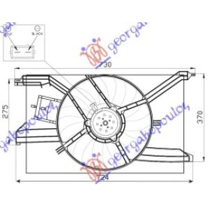 VENTILATOR KOMPLET (JEDAN) BENZIN OPEL SIGNUM (2003-2006) (OEM: 1341362)