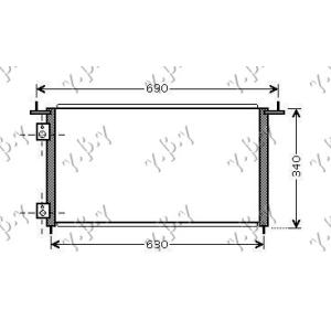 HLADNJAK KLIME TIP R BENZIN (615x330x16) HONDA CIVIC H/B-L/B (2004-2005) (OEM: 80110-S5T-E01, 80110S5TE01)