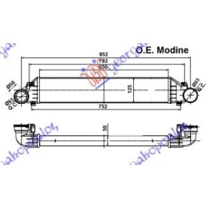 HLADNJAK INTERCOOLER BEN-DIZ (65x132x55) MERCEDES SLK (R171) (2004-2010) (OEM: 2035000000)