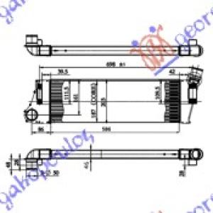 HLADNJAK INTERCOOLER 1.5-1.9 DCi (584x187x50) RENAULT MEGANE SDN-H/B-L/B (2005-2008) (OEM: 8200700172)