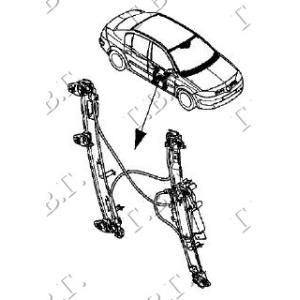 PODIZAC PREDNJEG PROZORA ELEKTRICNI 4/5 VRATA (COMFORT) Desna str. RENAULT MEGANE SDN-H/B-L/B (2006-2008) (OEM: 8201010925)