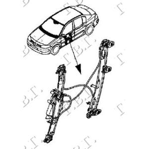 PODIZAC PREDNJEG PROZ. EL. 4/5VR COMFORT Leva str. RENAULT MEGANE SDN-H/B-L/B (2005-2008) (OEM: 8201010926)