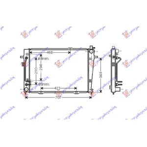 HLADNJAK MOTORA 2.0 CRDi (64x45.5x18)AUTOMATIK KIA SPORTAGE (2004-2008) (OEM: 25310-2E700, 253102E700)