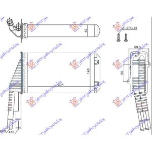 GREJAC KABINE -KLIMA (M) (235x140x42) CITROEN C1 (2006-2012) (OEM: 6448P1, 870500H010)