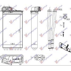 GREJAC KABINE +AC (M) (235x140x42) PEUGEOT 107 (2006-2012) (OEM: 6448P2)